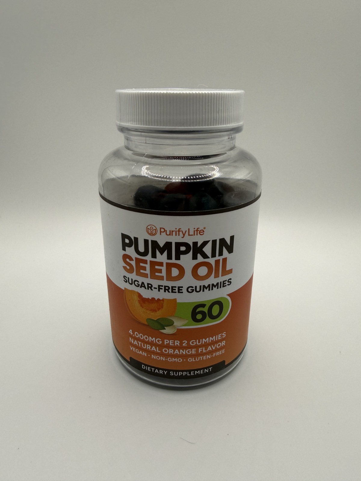 Purify Life Pumpkin Seed Oil Sugar-Free Natural Orange 60 Gummies – Brand New
