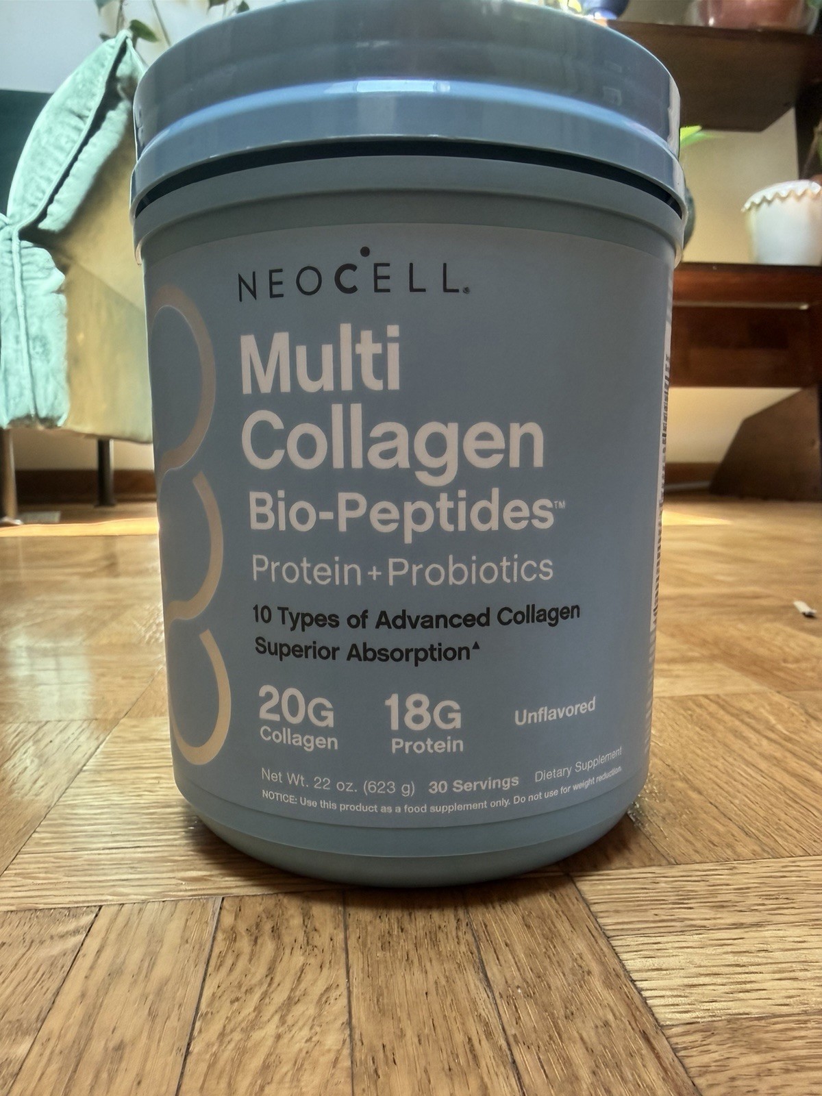 NeoCell Multi Collagen Bio-Peptides + Probiotics Powder Unflavored 22 oz