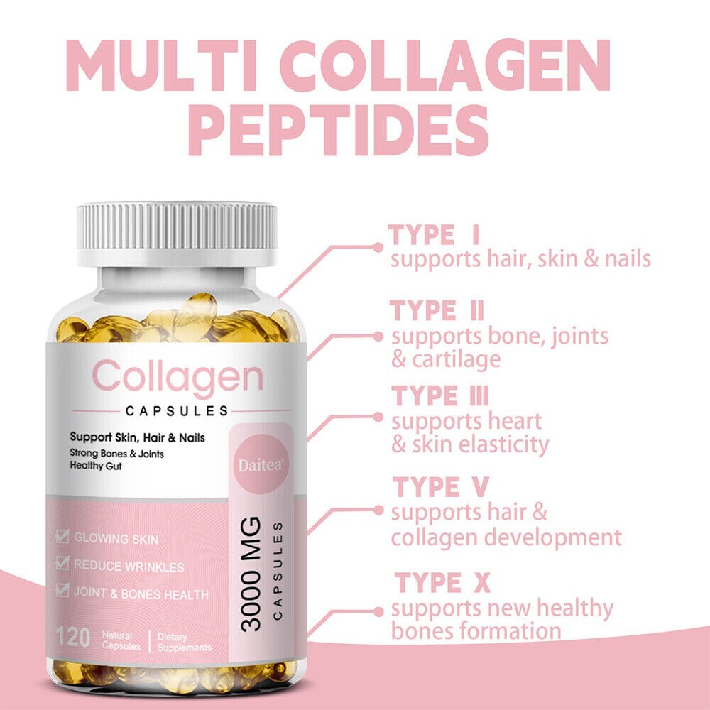 Collagen, Hyaluronic Acid, Vitamin C & Biotin AntiAging Wrinkle Capsules