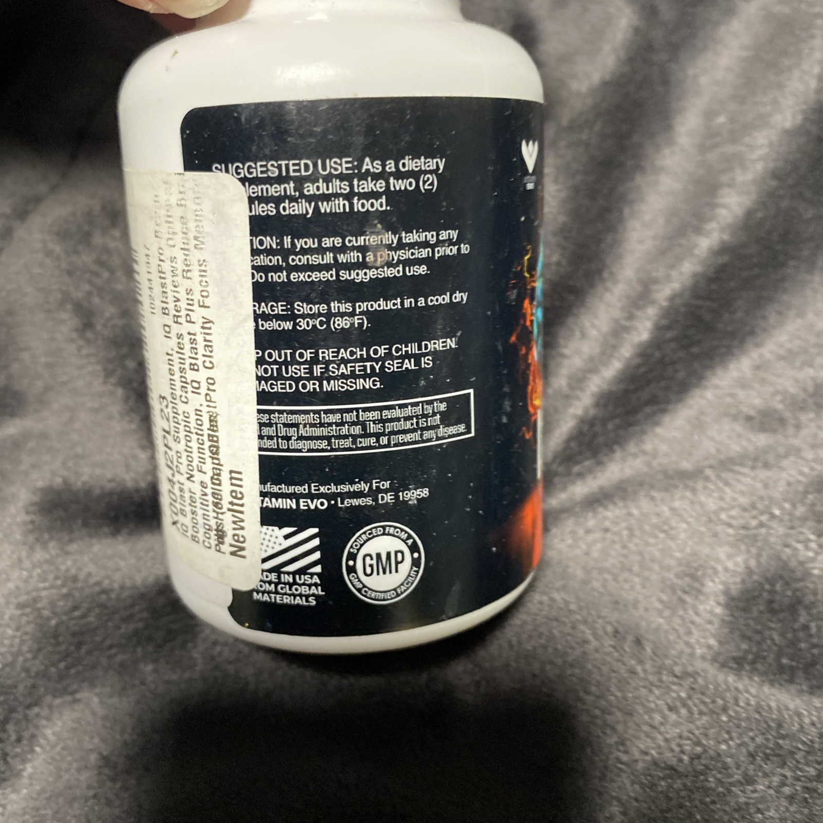IQ Blast Pro nootropic Brain Supplement 30 Day Supply 60 Capsules Exp 08/27