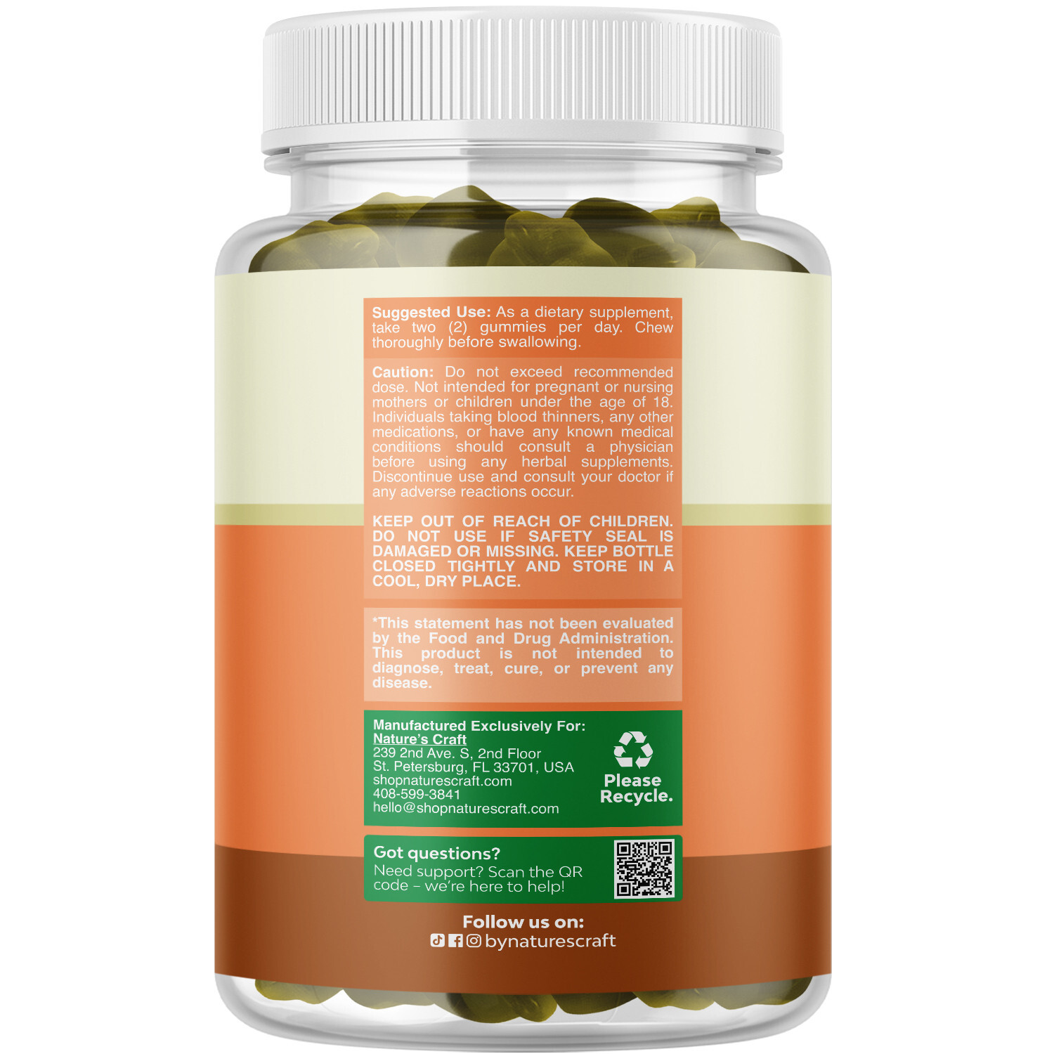Vegan Thyroid Gummies with Sea Moss for Comprehensive Thyroid Support 90ct