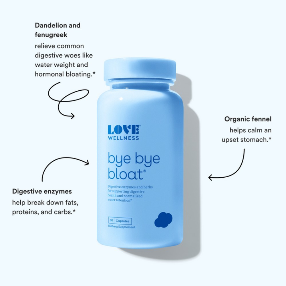 Love Wellness Bye Bye Bloat, 60 Caps (2 SET) Exp 7/27 Previous Packaging