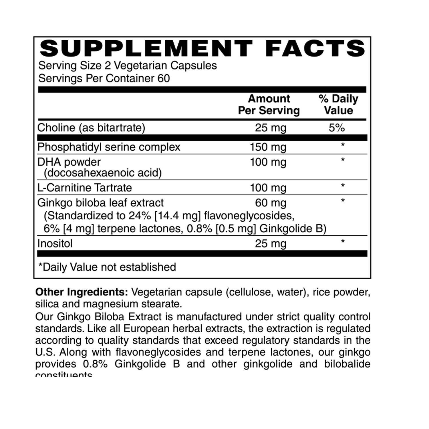 Holly Hill Health Foods, Brain Support, 120 Vegan Capsules