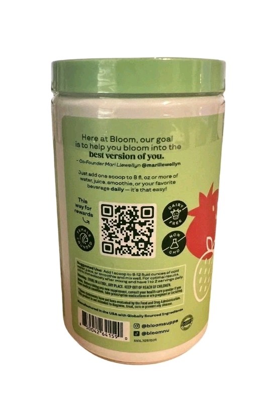 Bloom Greens Superfoods Strawberry Kiwi Flavor Digestion Bloating Energy New