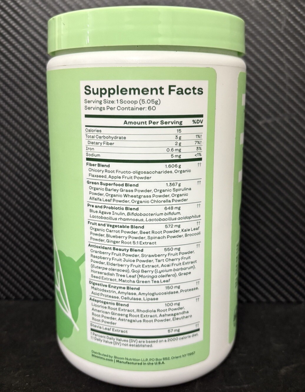 Bloom Nutrition Greens & Superfoods Powder 60-Servings 10.7oz (303g) Exp: 05/25