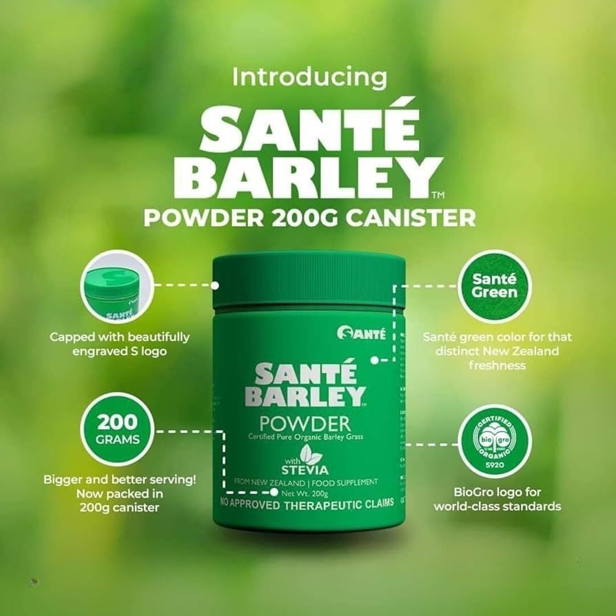 Sante Barley New Zealand, Organic Barley Grass Powder 200g, Set of 2 Exp 8/27