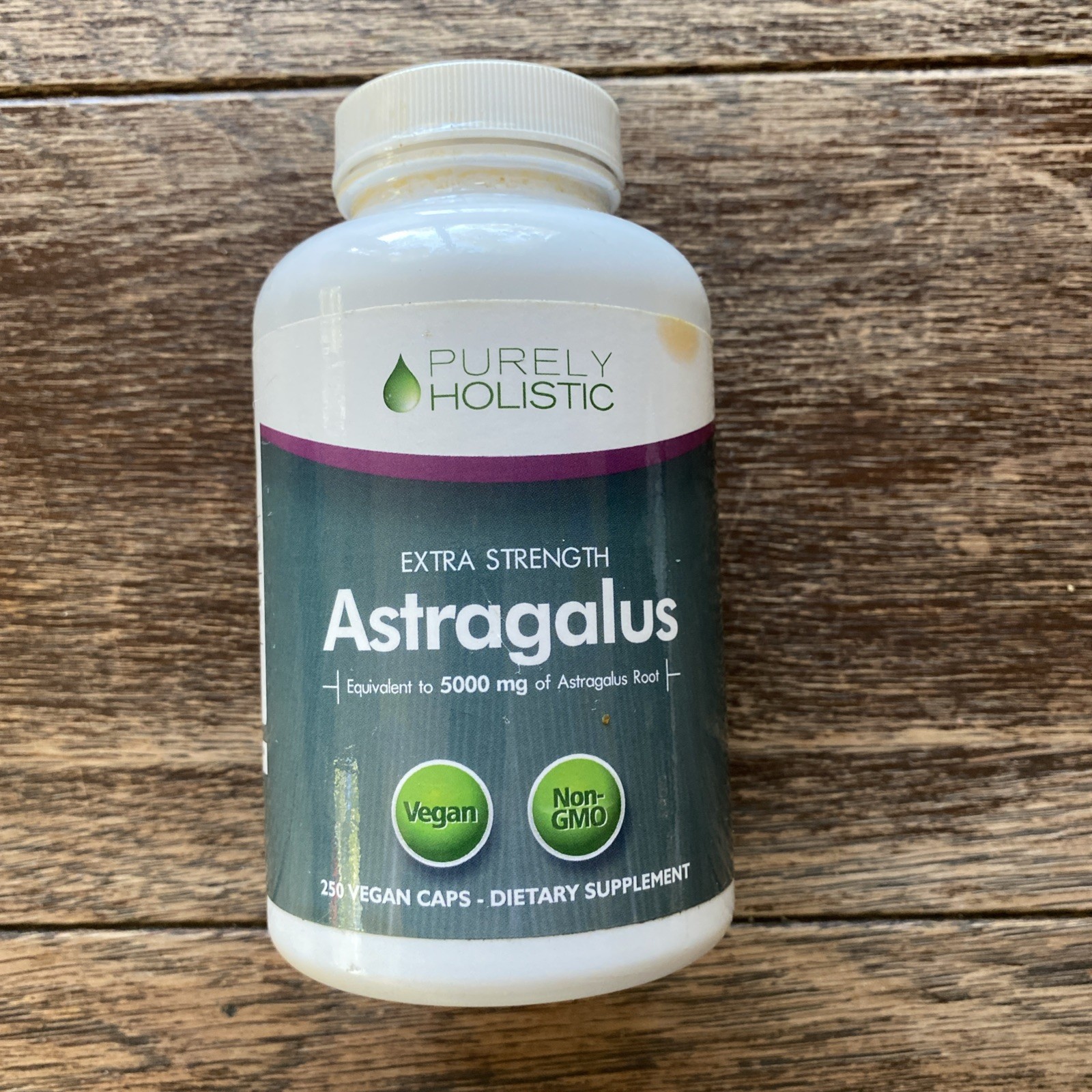 Purely Holistic Astragalus Astralgus 5000 mg 250 capsules NEW Exp 12/26