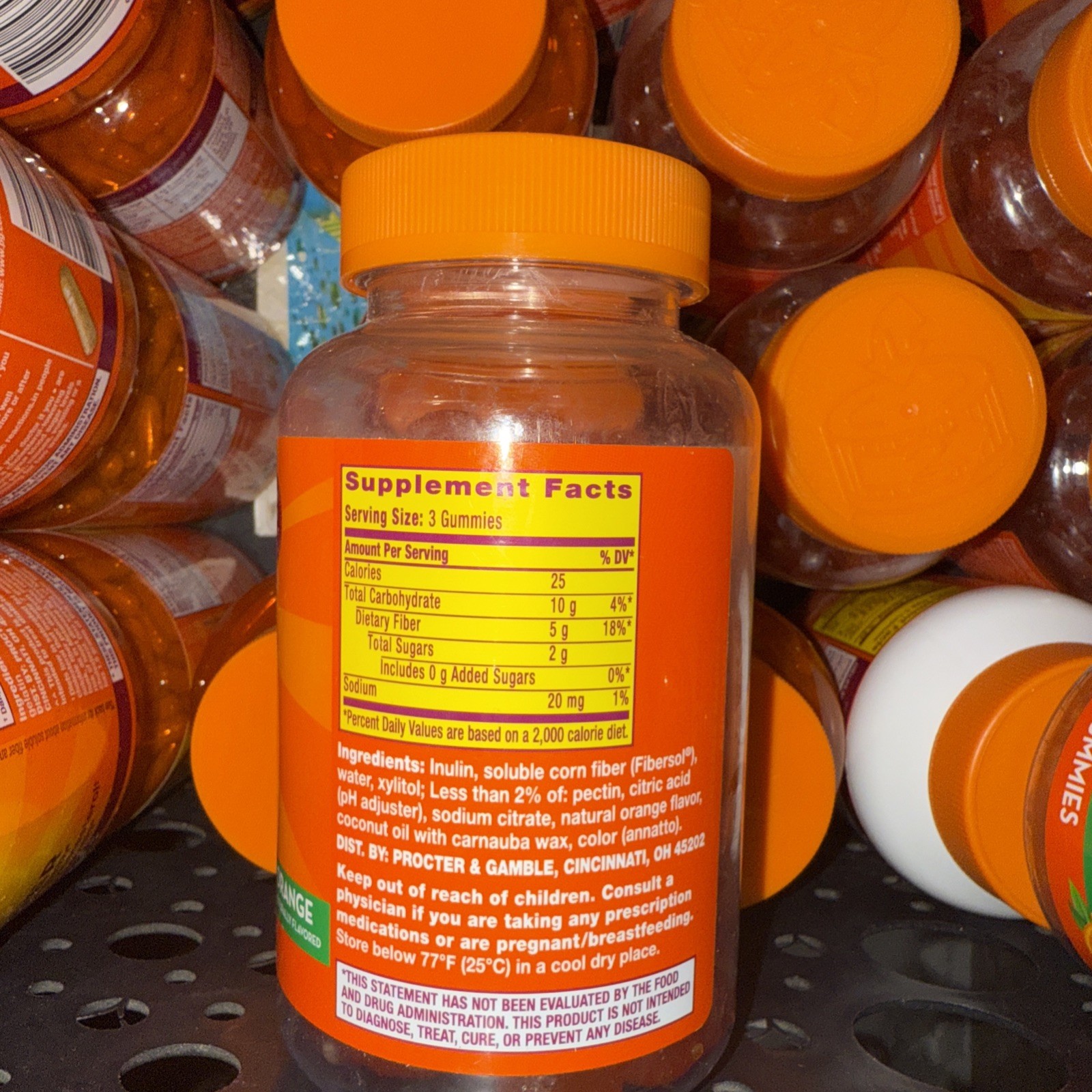 Metamucil Fiber Sugar-Free Orange Gummies Supplement -72 Ct Exp 1/27+