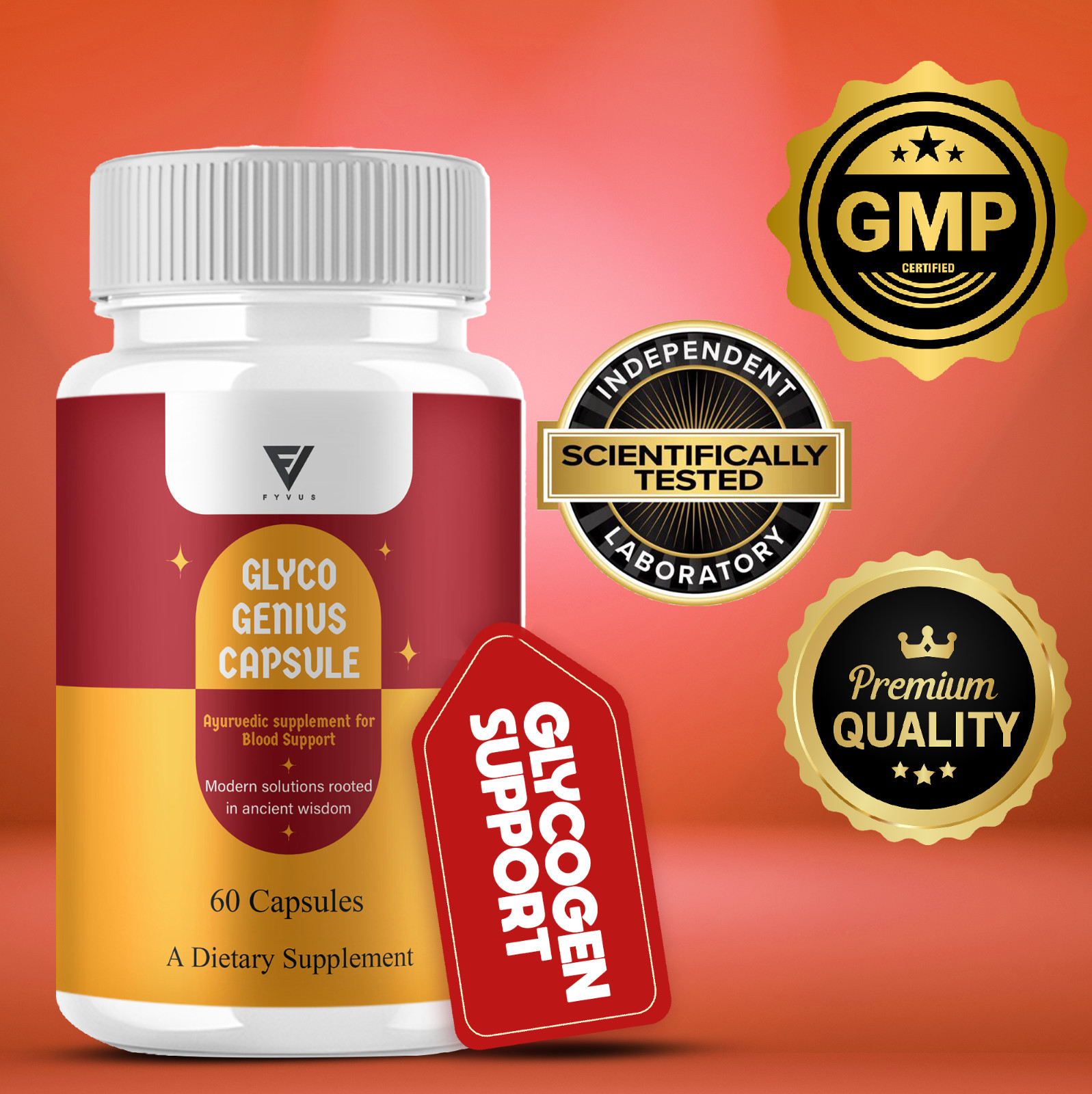 (3 Pack) Glyco Genius Capsules GlycoGenius Maximum Strength Pills (180 Capsules)