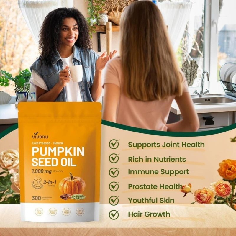 Pumpkin Seed Oil Saw Palmetto 3000 mg – Bladder Health, Immune Support 300 Pills