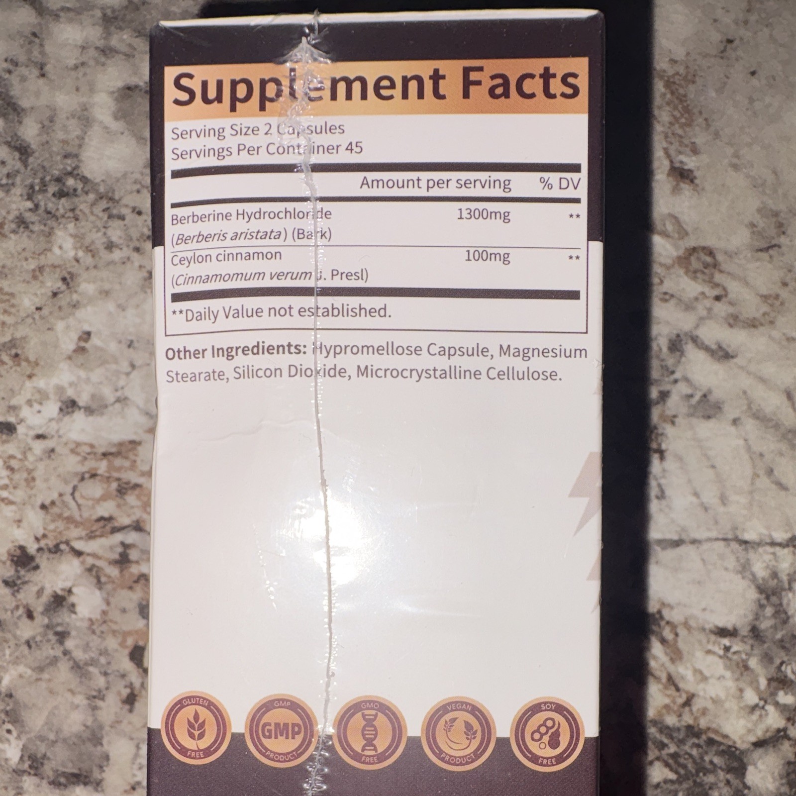 GreenPeople Liposomal Berberine 1300mg Ceylon Cinnamon 90 Caps Lot 25041401