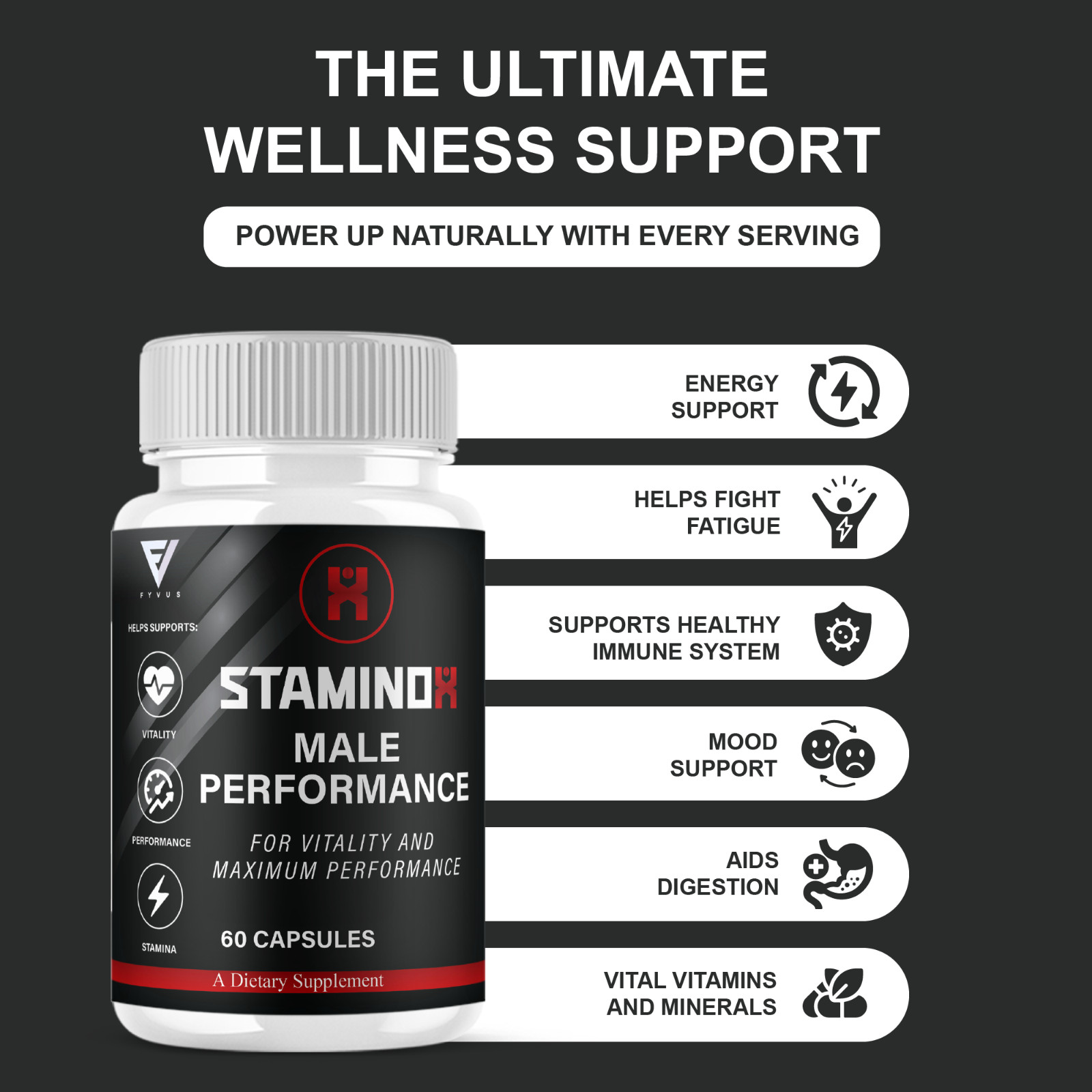 (3 Pack) Staminox Premium Performance Supplement, Staminox Pills (180 Capsules)