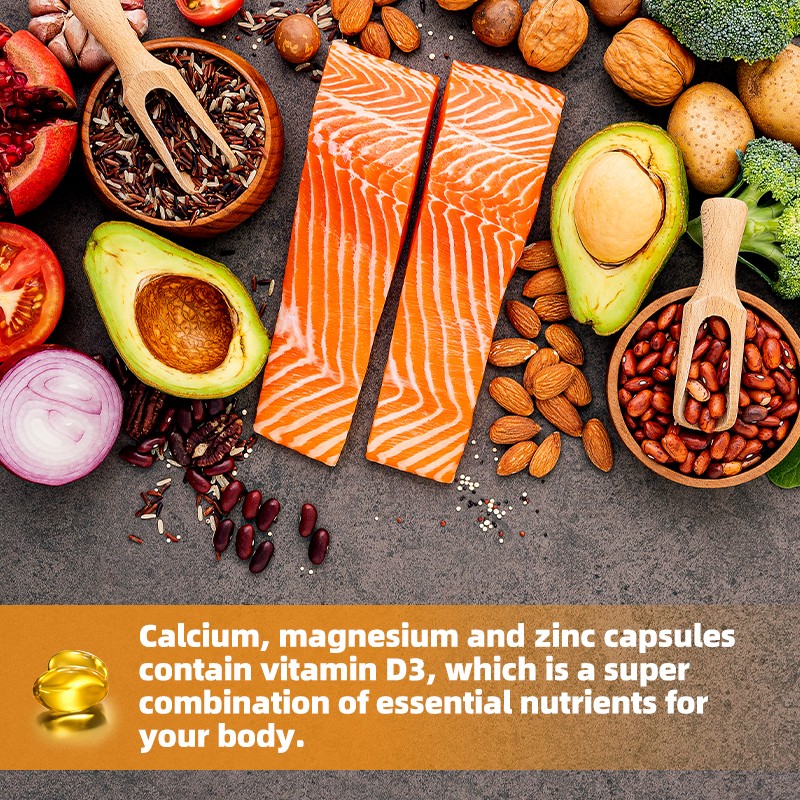 Calcium, Magnesium & Zinc Plus Vitamin D3 Capsules 1000MG Support Muscle Health