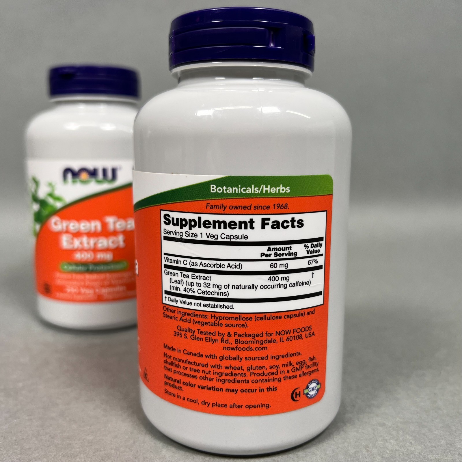 2 Pack NOW FOODS Green Tea Extract 400 mg 250 Veg Capsules LOT (500 Total) 2027