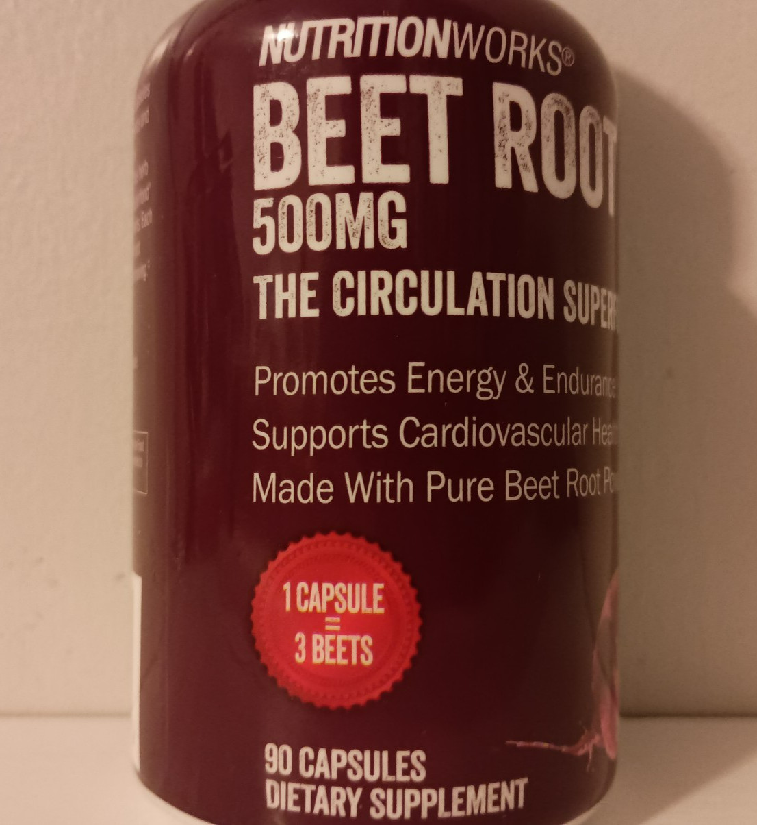 Nutritionworks® Beet Root Capsules The Circulation Superfood 500mg 90 Count