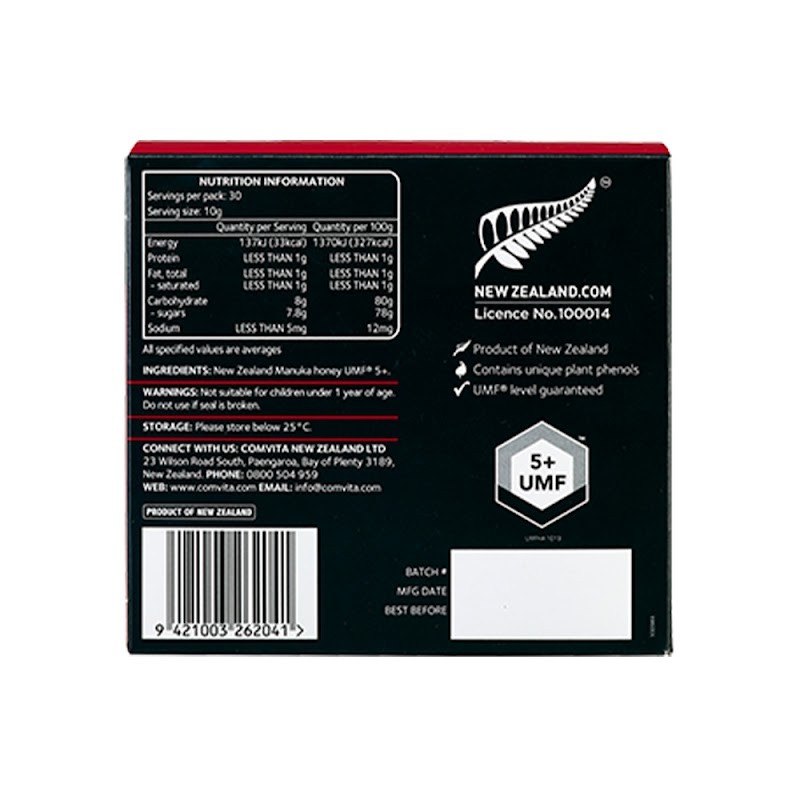 Comvita Manuka Honey On The Go UMF 5+ (30 Sachets) – 5 Pack