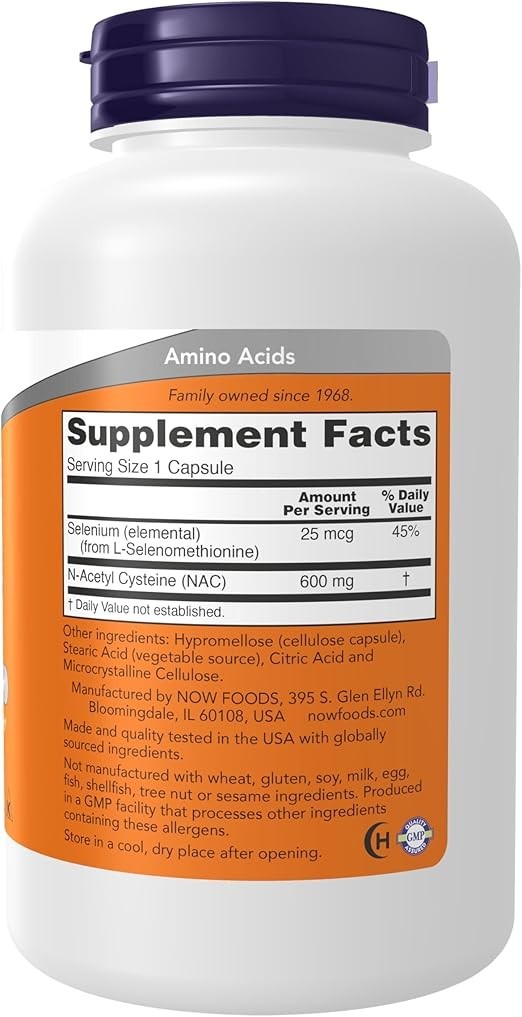 NOW FOODS NAC 600 mg 250 Veg Capsules