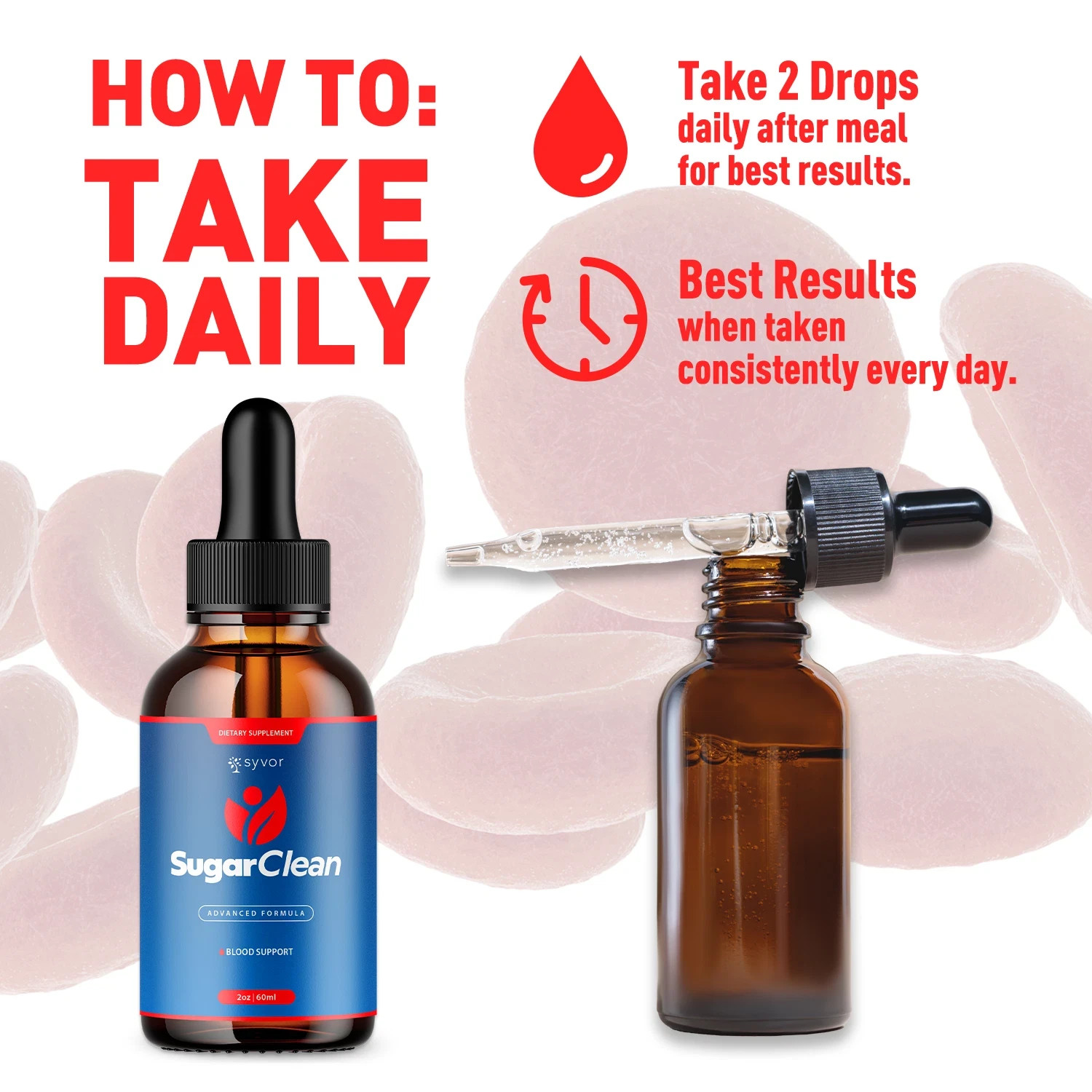 Pack) (5 Sugar Clean Blood Support Drops SugarClean Vitamin Supplement 150 Servs