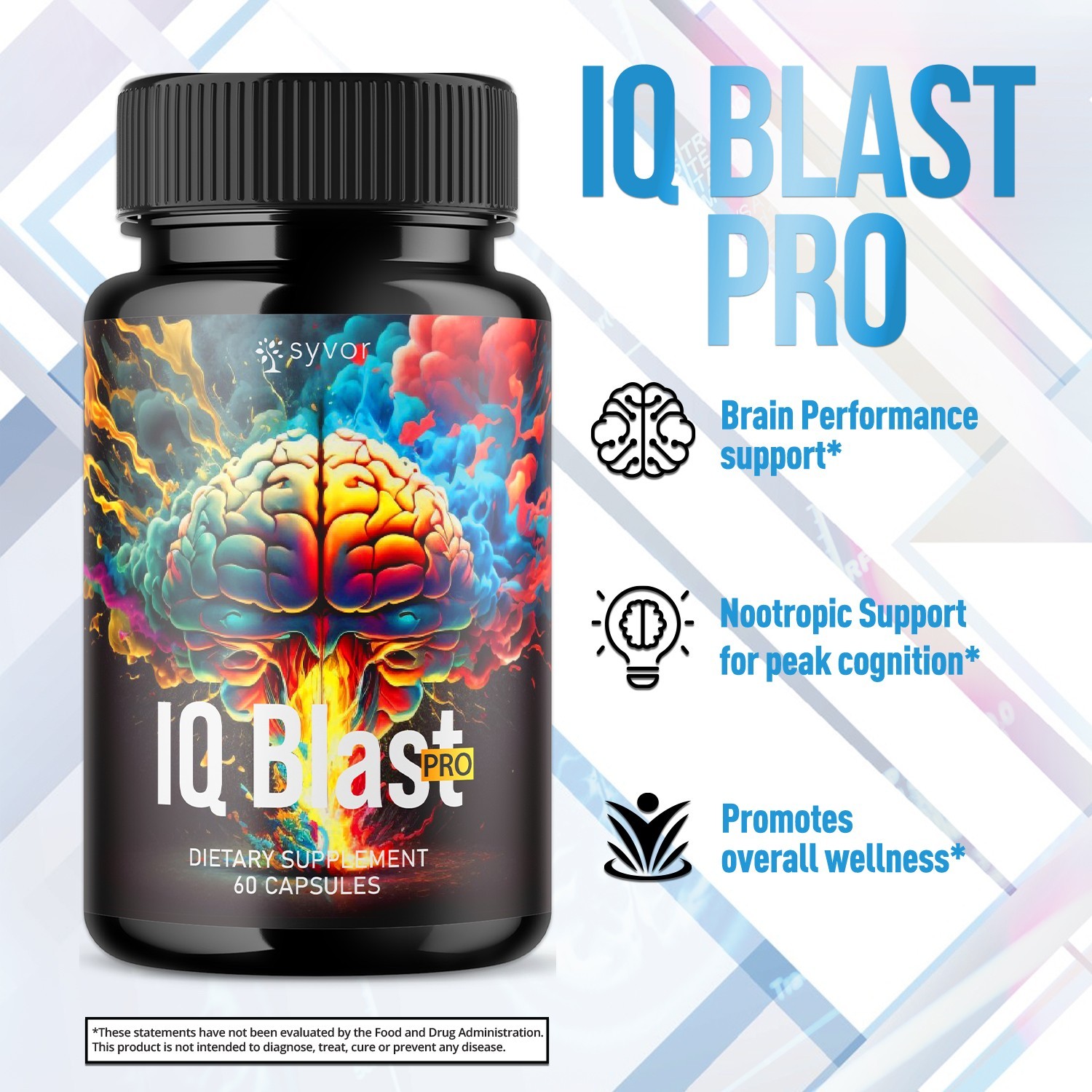 IQ Blast Pro Brain Supplement – Enhance Cognitive Function and Clarity (2 Pack)