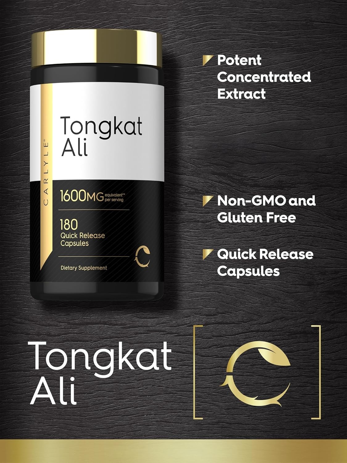 Longjack Capsules | 1,600mg | 180 Count | Non-GMO, Gluten Free | by Carlyle