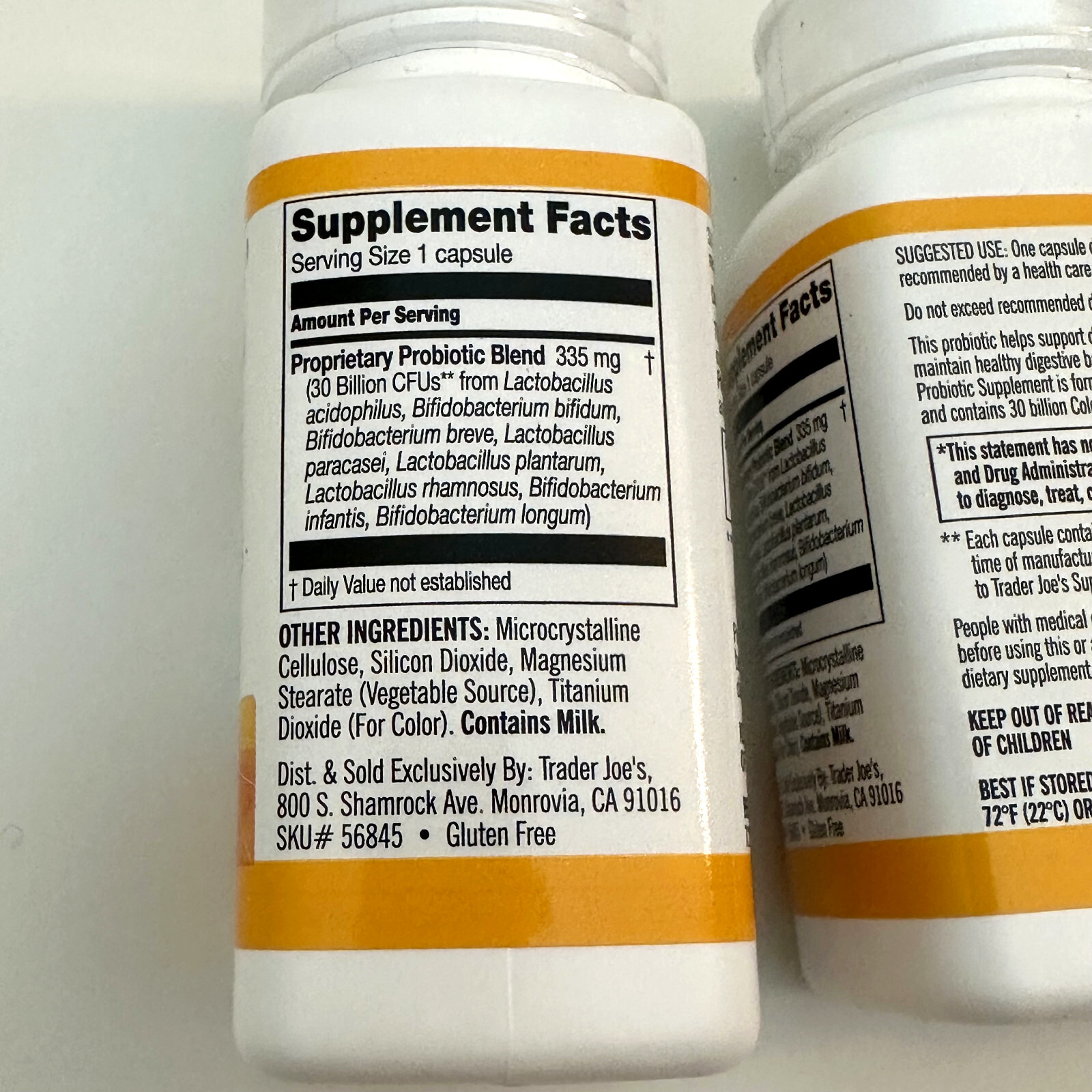 4 Pack Trader Joe’s Probiotic 30 Billion CFUs Per Capsule Advanced 30 Caps