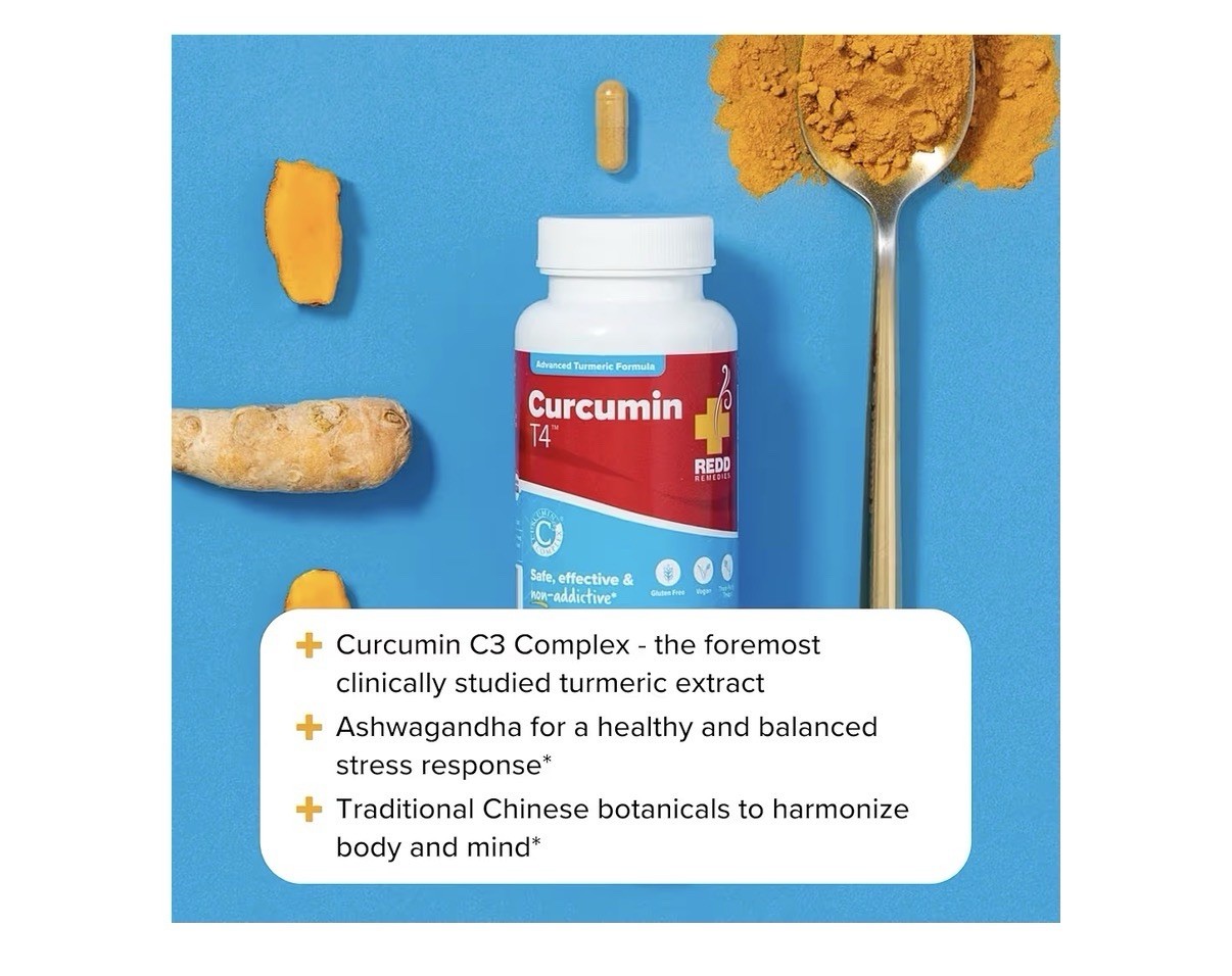 Redd Remedies Curcumin T4 Natural Pain Relief Advanced Formula 60 Vegan Capsules