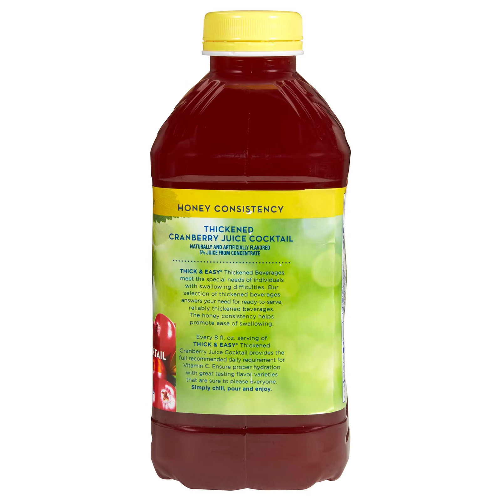 Thick & Easy Thickened Beverage Cranberry Juice 46 oz. Bottle