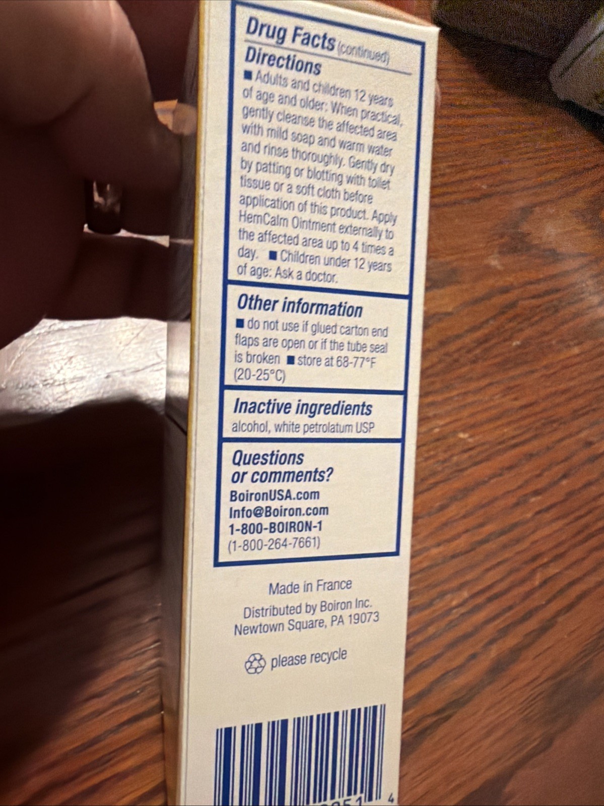 Boiron HemCalm Ointment Hemorrhoid Relief of Pain, Itching 1 Oz EXP 9/27