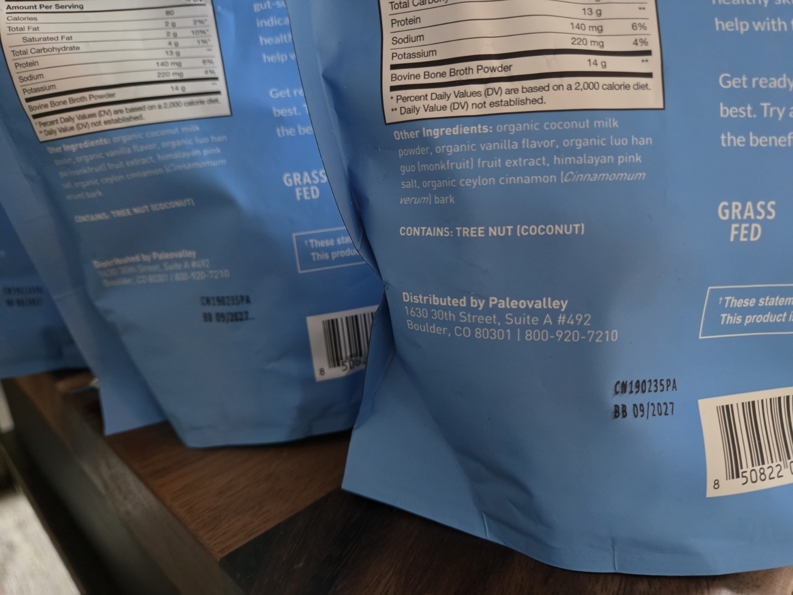 LOT OF 3 Paleovalley Vanilla Bone Broth Powder UNOPENED