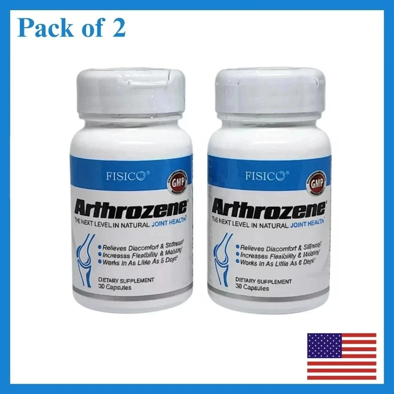 2 Pack – Fisico Arthrozene Natural Joint Health Supplement 30 Capsules -SALE