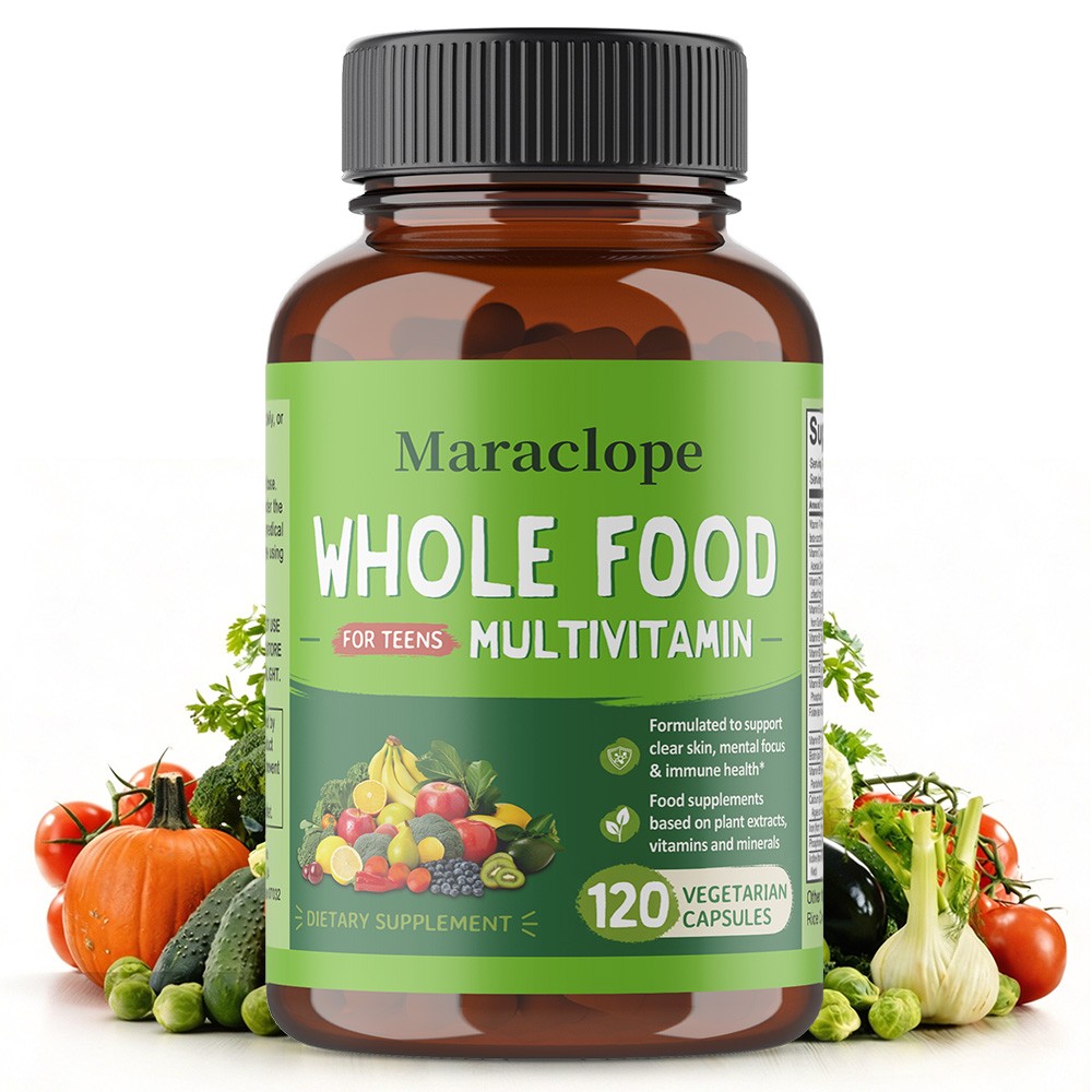 Maraclope Teen Multivitamin Vegetarian Caps for Teens Skin,Immune Wellness,120CT