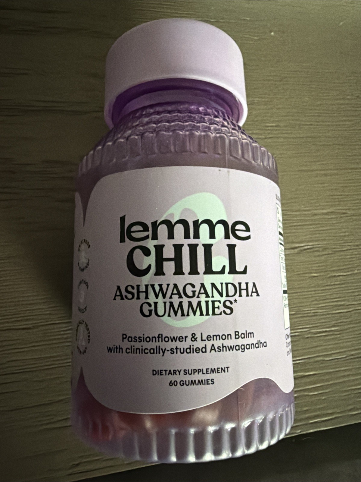 Lemme Chill De-Stress Gummies 60ct Ashwagandha Stress Relief Exp 2028