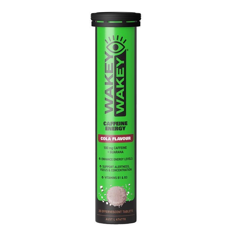 Wakey Wakey Caffeine Effervescent Cola Flavour 20 Tablets