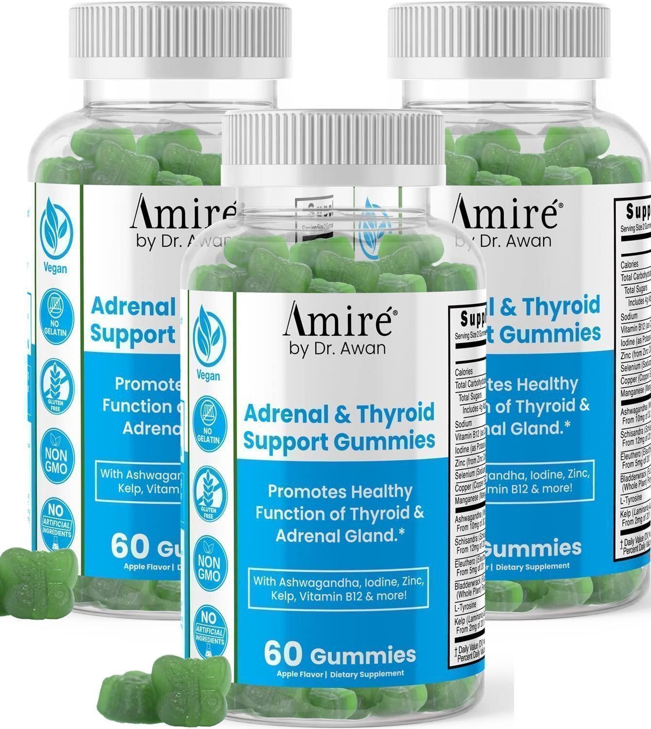 Amire by Dr. Awan Thyroid Support Gummies, Promotes Healthy Function of…