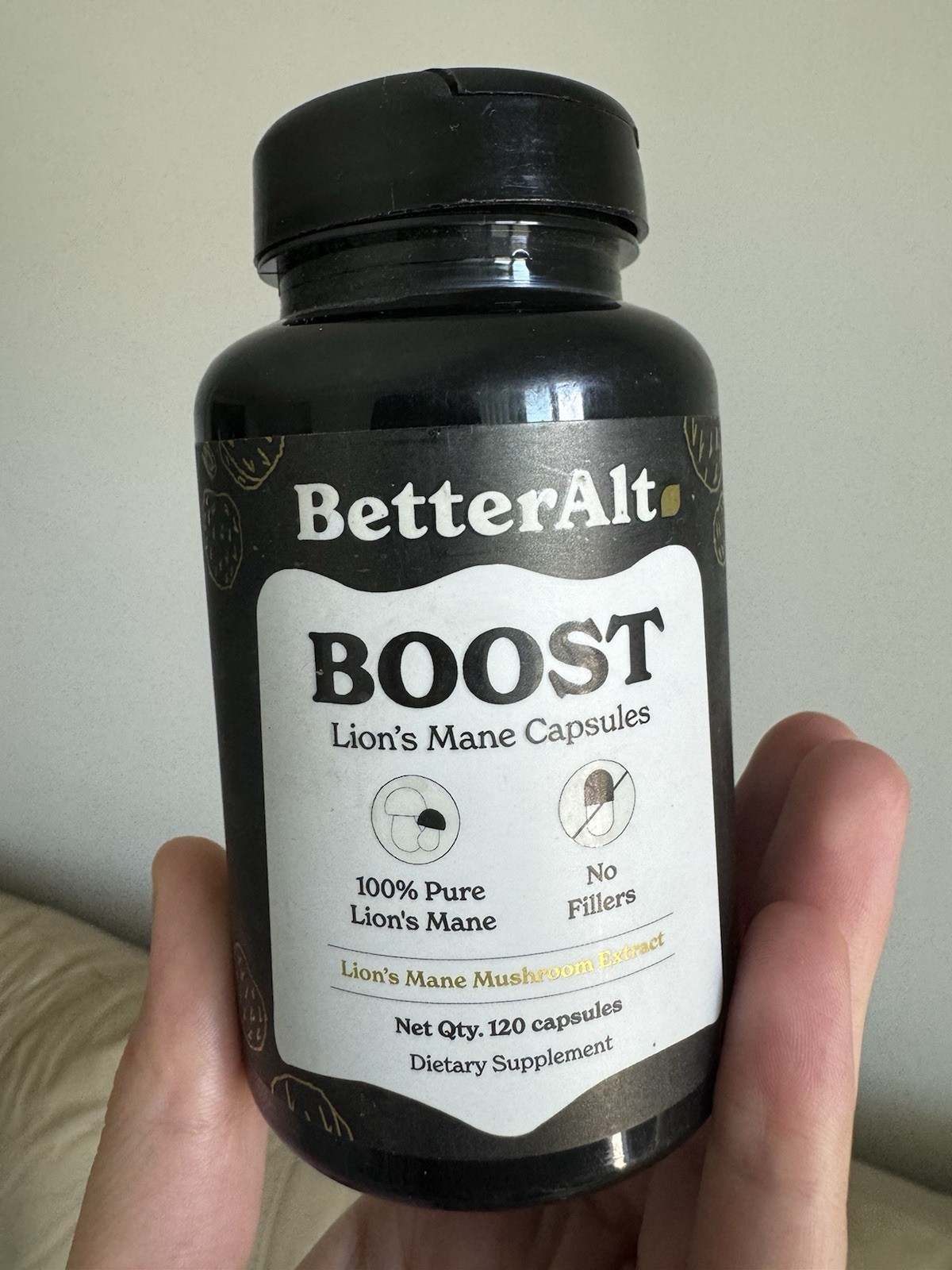BetterAlt 1000mg Lions Mane Mushroom Capsules | Nootropic Brain Booster |