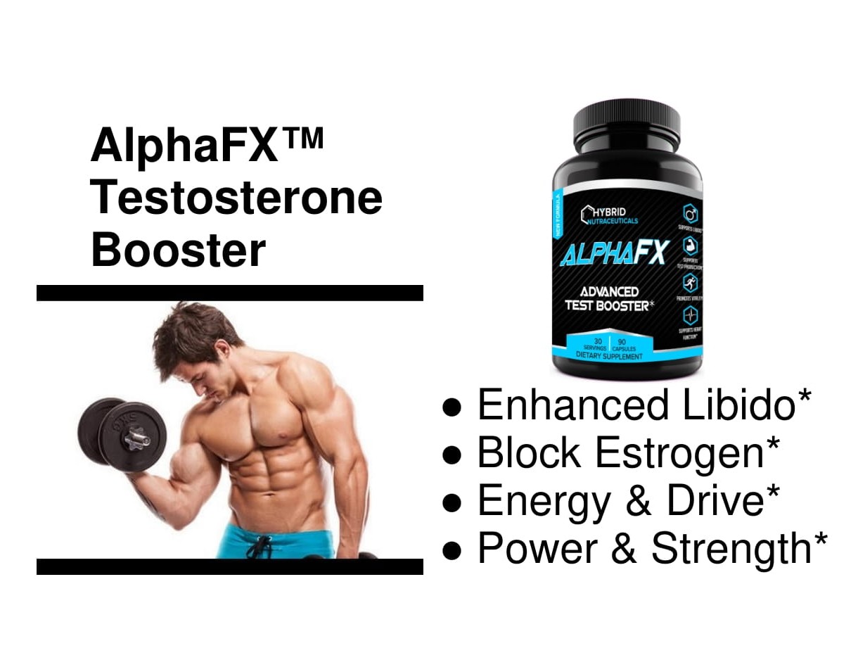 AlphaFX Men’s Testosterone Booster, Estrogen Blocker, Energy, Libido (2-Pack)