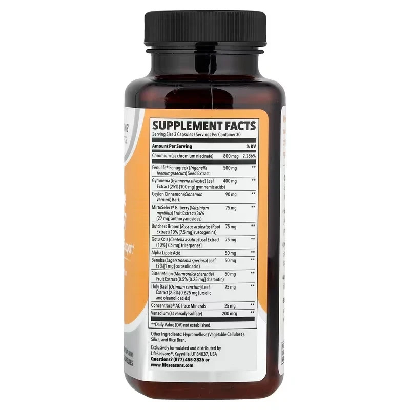 Life Seasons Glucose Stabili-T 90 caps.. Exp.2028 or Better