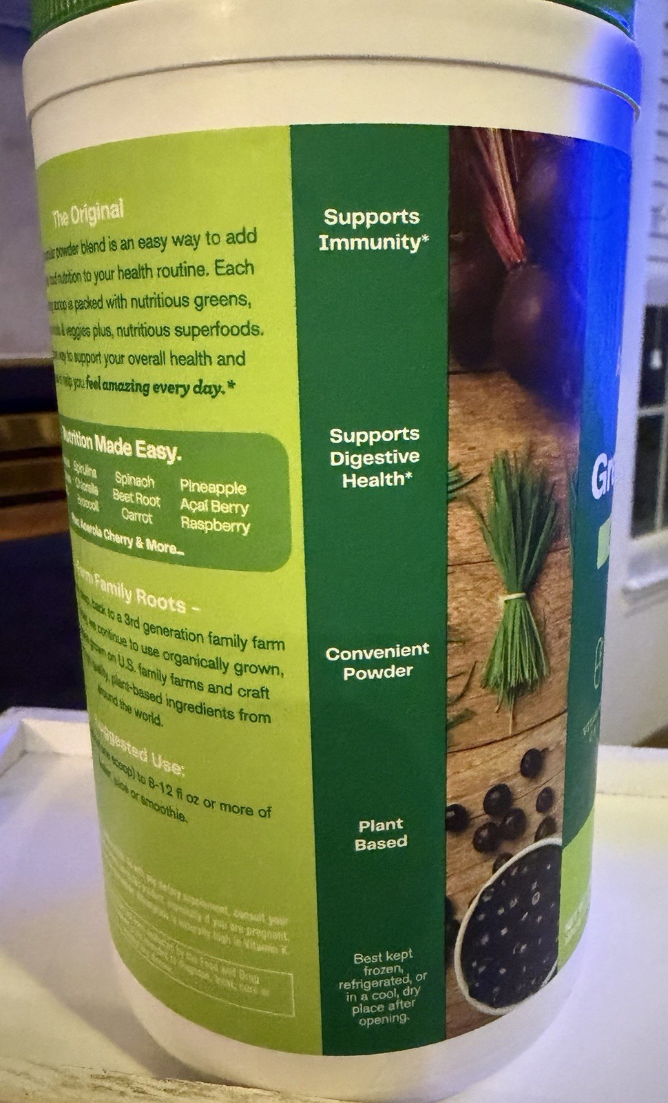 Amazing Grass Greens Blend Superfood Powder 60 Servings 480g Non-GMO Gluten-Free