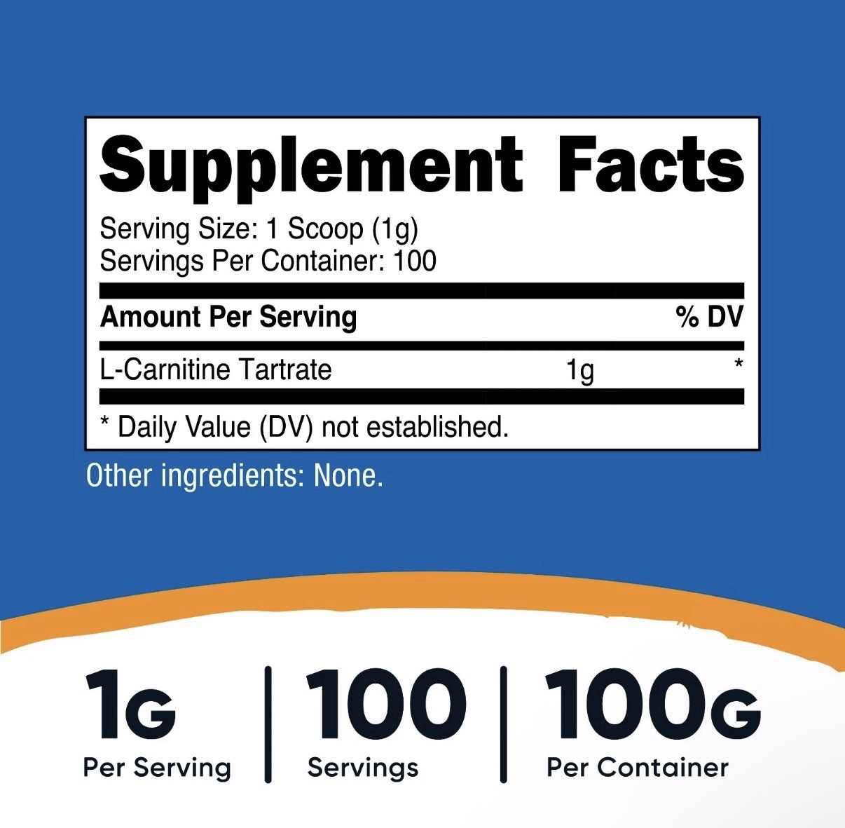 Nutricost L-Carnitine Tartrate Powder (100 Grams) – 1 Gram per Serving