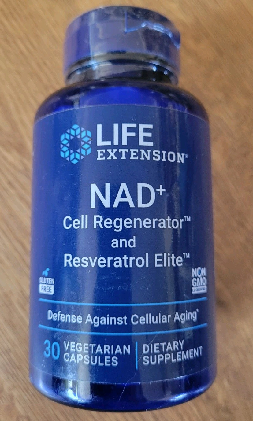 Life Extension Nad+ Cell Regenerator and Resveratrol Elite 30 VCaps Exp 10/26