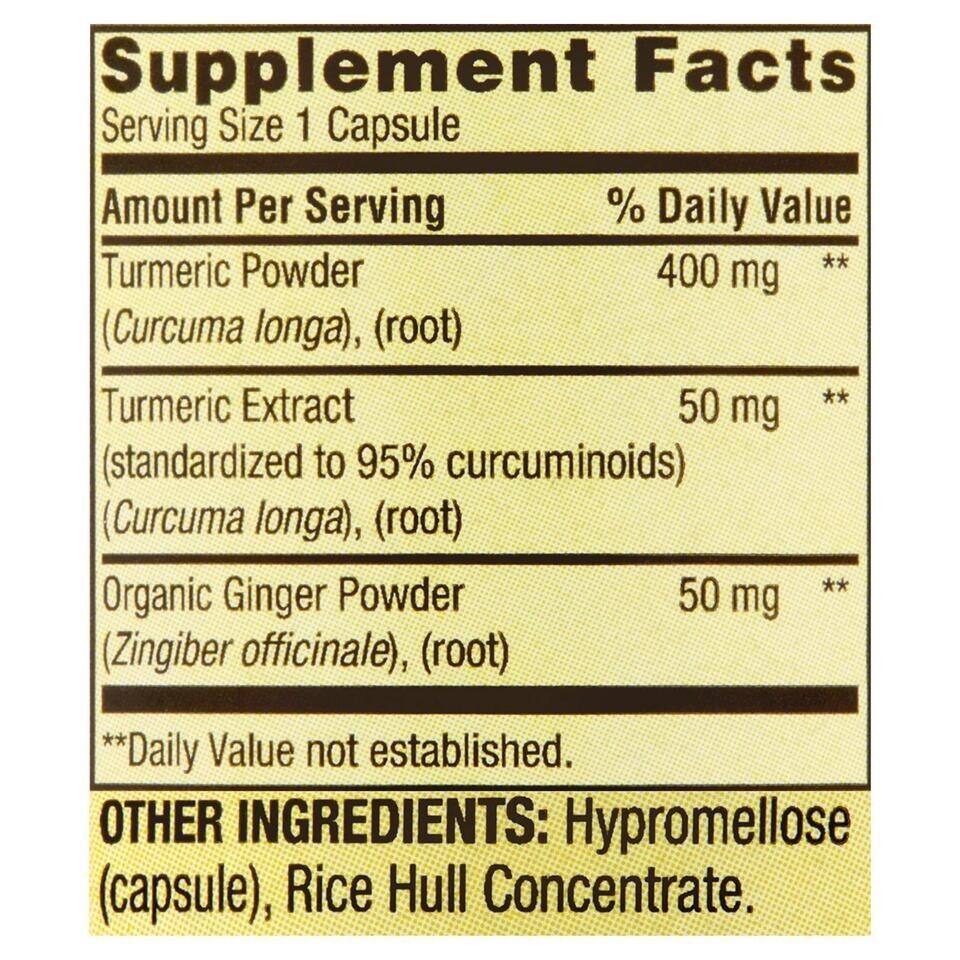 Turmeric Curcumin With Ginger Powder 500 Mg Cardiovascular Joint Health, 90 Caps