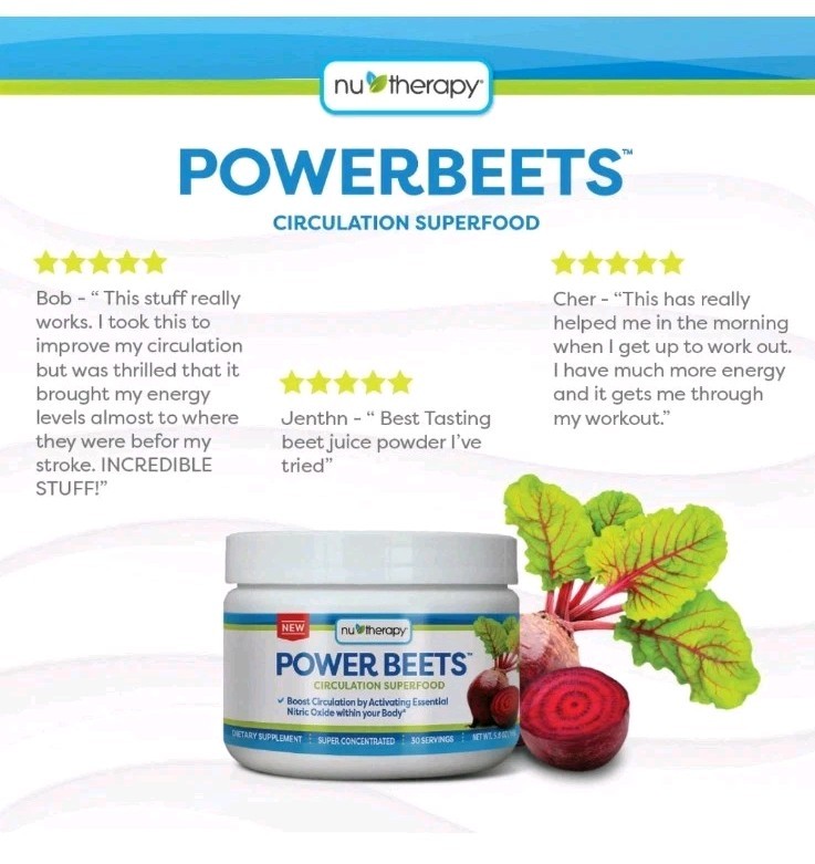Nu-Therapy power beets powder, acai berry pomegranate, 5.8 oz, 30 serving