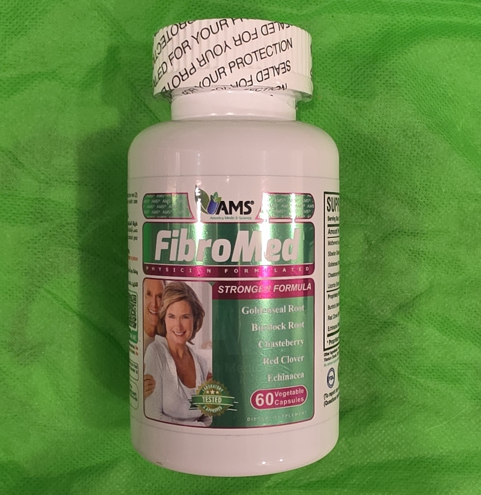 AMS FibroMed Stronger Formula 60 Veg Capsules 20 mg Gluten Free No Sugar