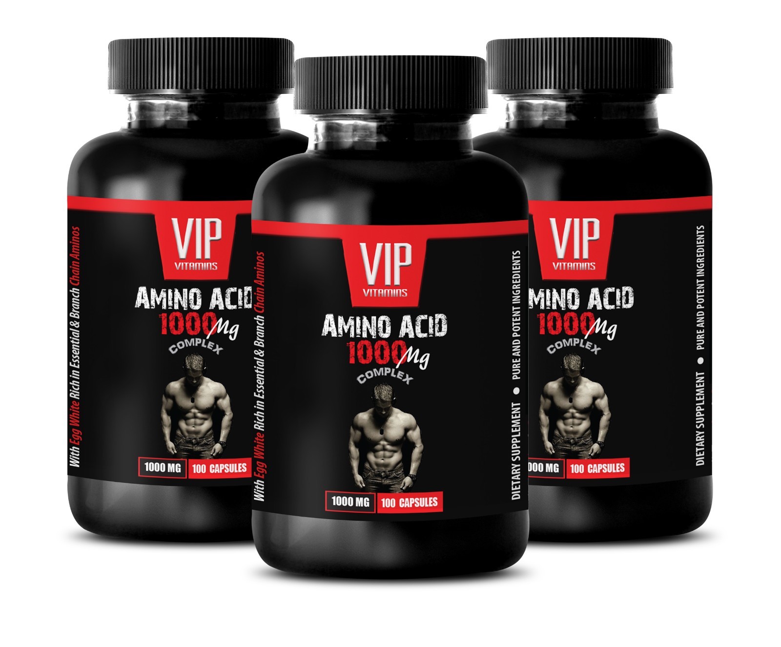 bodybuilding supplement – AMINO ACID 1000mg – arginine, valine, leucine 3 Bottle
