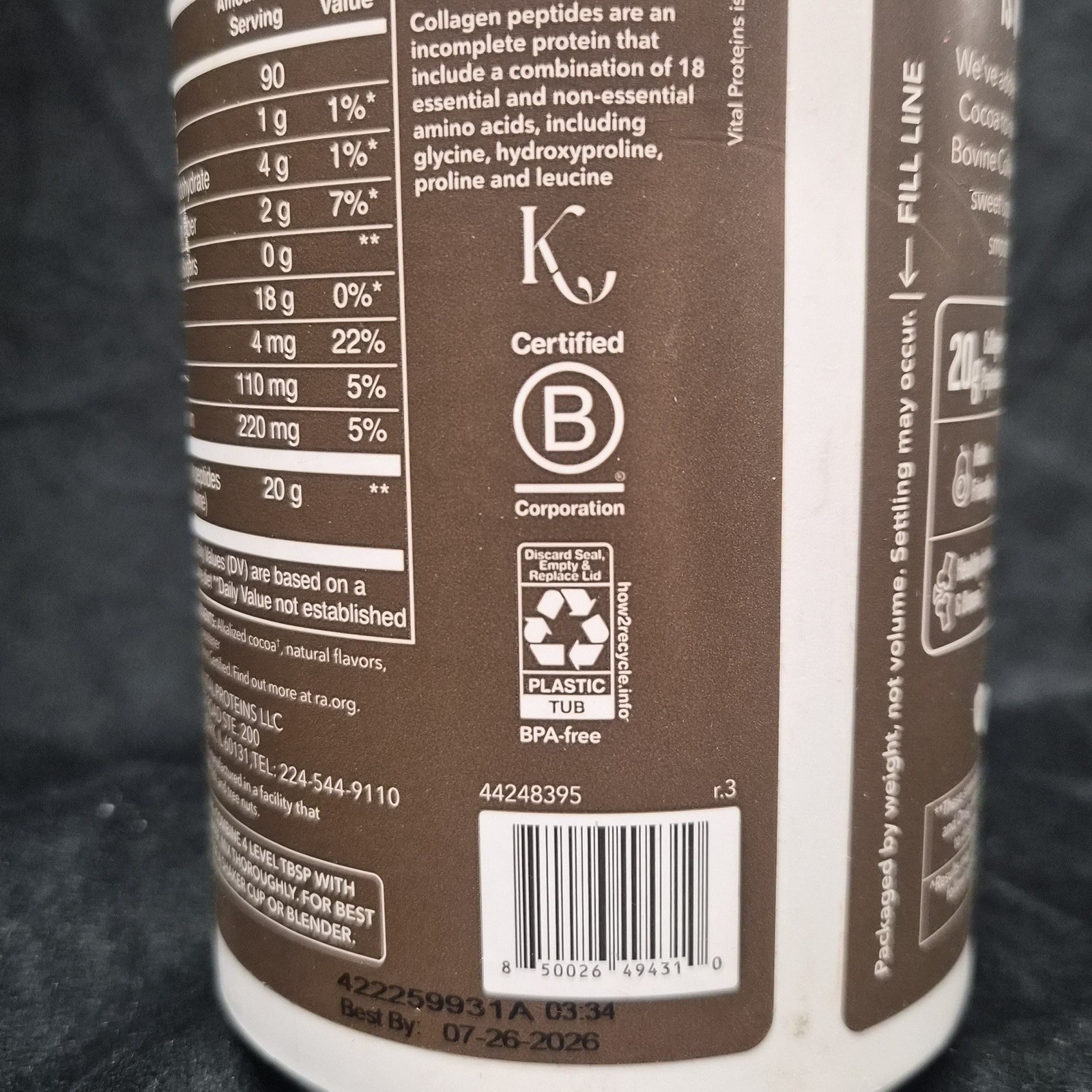 New sealed Vital Proteins Collagen Peptides – Chocolate flavor 13.5 oz
