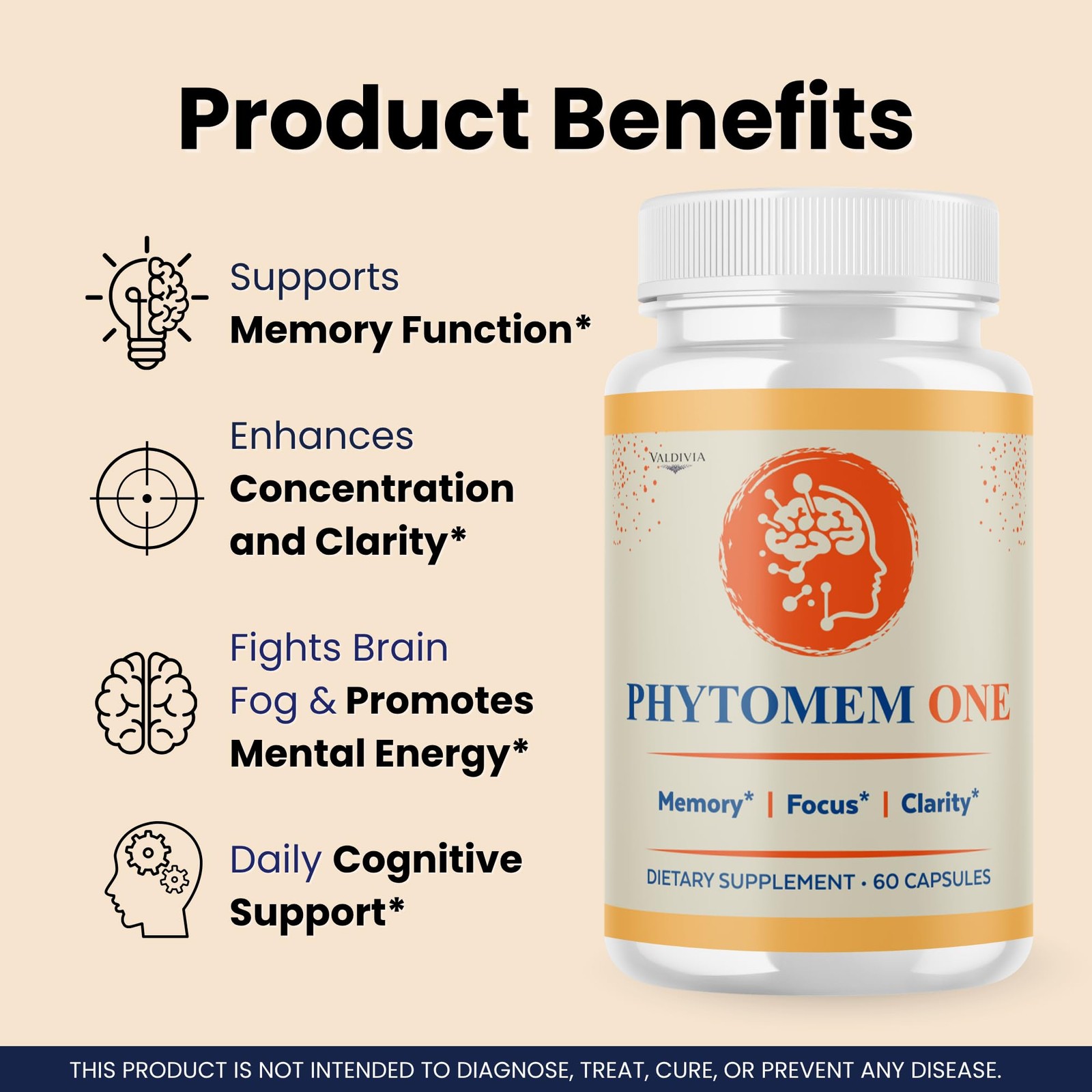 Valdivia (5 Pack) Phytomem One 300 Capsules 5 Pack Brain Support Supplement Made