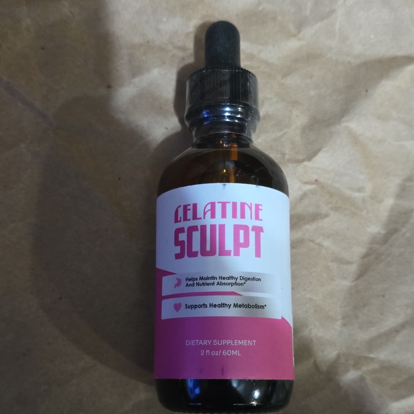 Gelatine Sculpt Dietary Supplement Liquid Drops Lemon 2 fl oz Exp 03/2028