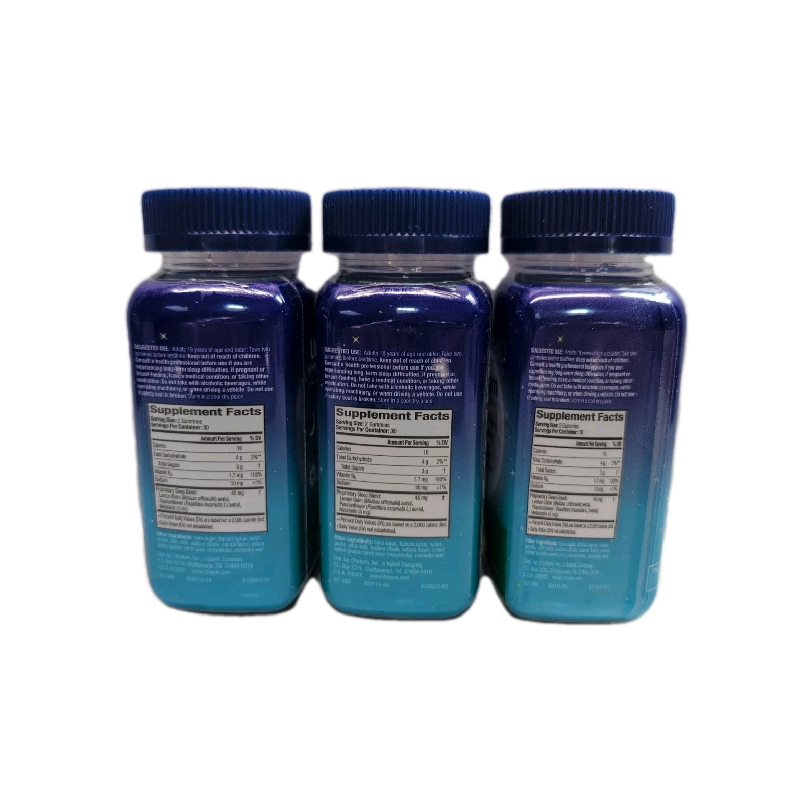 (3) Unisom Simple Slumbers Gummies Melatonin 5 mg 60 Ct Midnight Raspberry 2/26