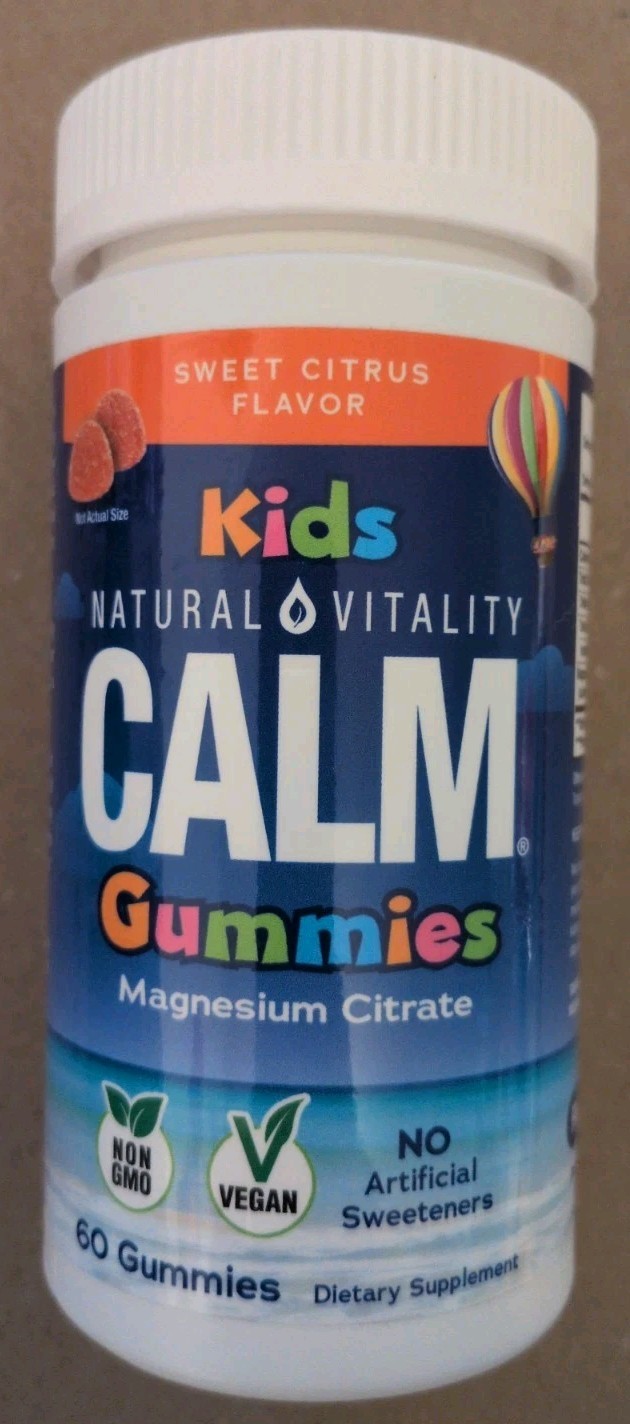 Natural Vitality CALM Kids Gummies Citrus Flavor Kid Supplement 60 Exp 12/27