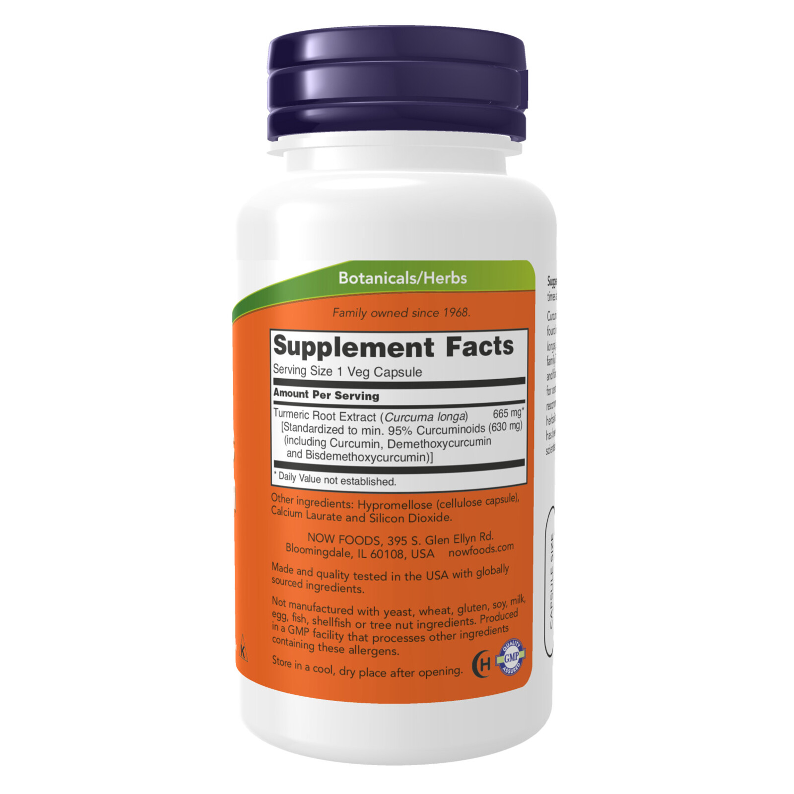 NOW FOODS Turmeric Curcumin 60 Veg Capsules